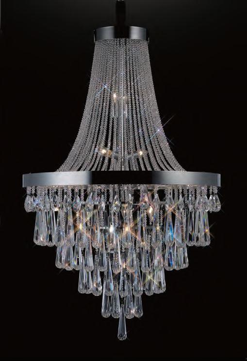 Diyas IL31431 Sophia Polished Chrome Crystal Ceiling Pendant