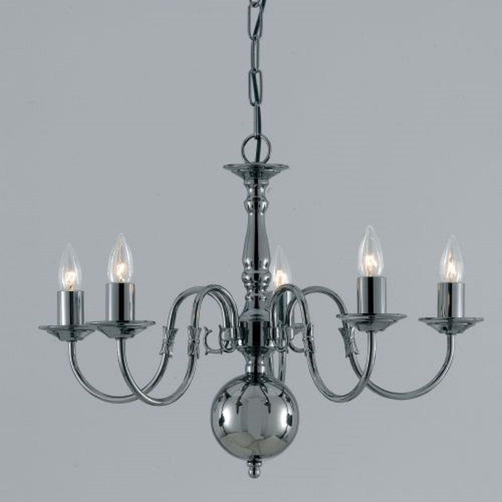 BF00350/5/GUN METAL Flemish 5 Light Chandelier