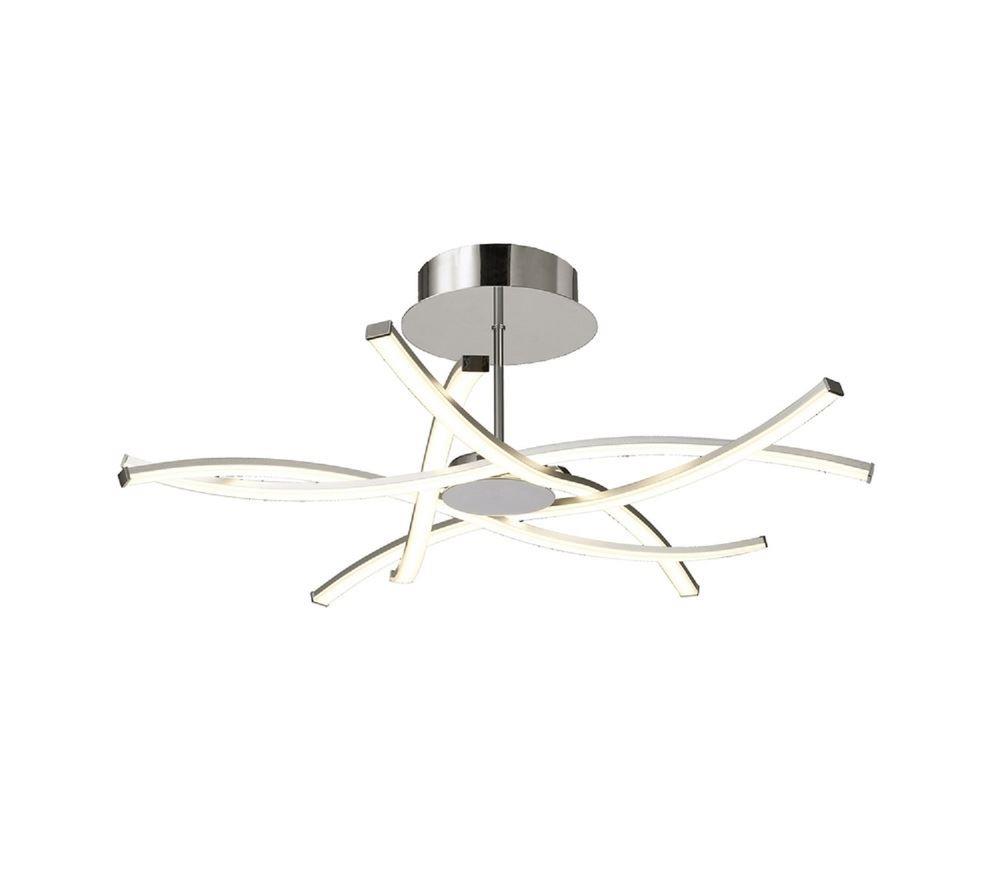 Image of M5917 Aire LED Semi Flush Ceiling Light In Silver And Chrome
