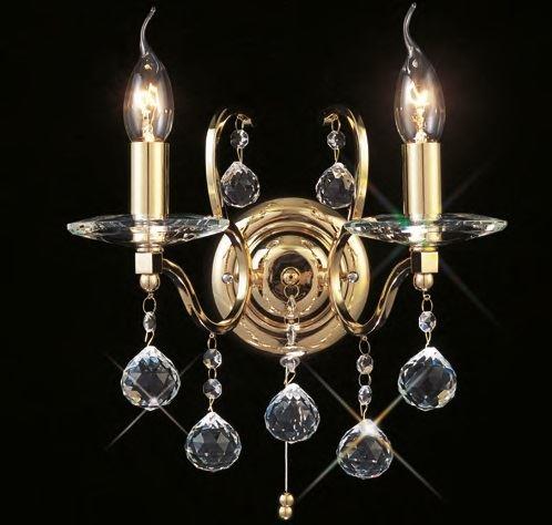 Diyas IL30222 Zinta Gold and Crystal Wall Light