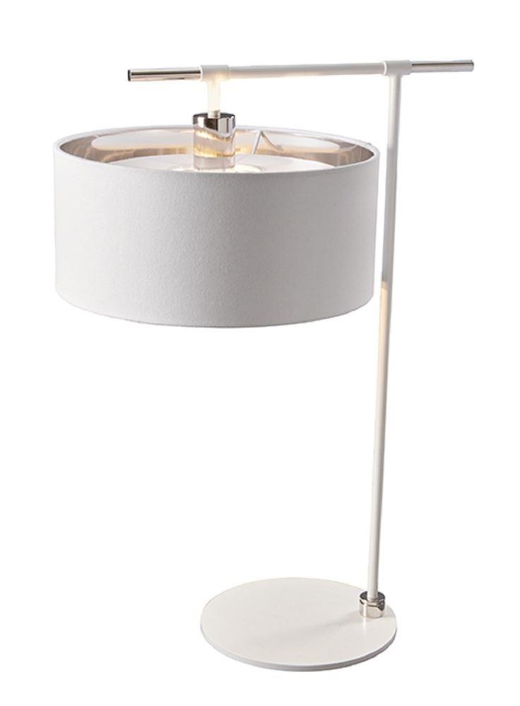 Image of BALANCE/TL WPN Balance Table Lamp In White And Polished Nickel