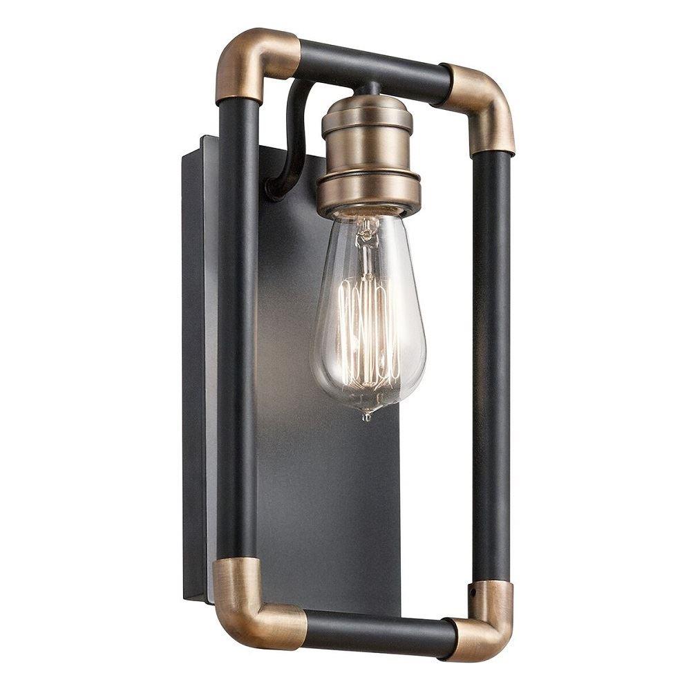 Image of KL/IMHAN1 Imhan 1 Light Wall Light In Black And Natural Brass