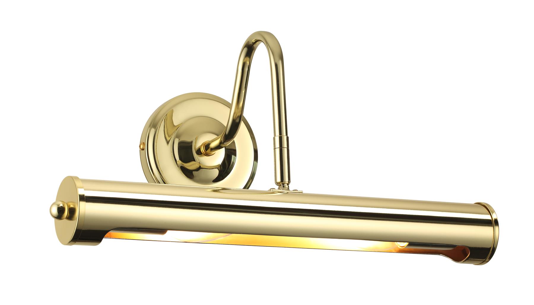 Classic 14 Inch Polished Brass Swan Neck Picture Light