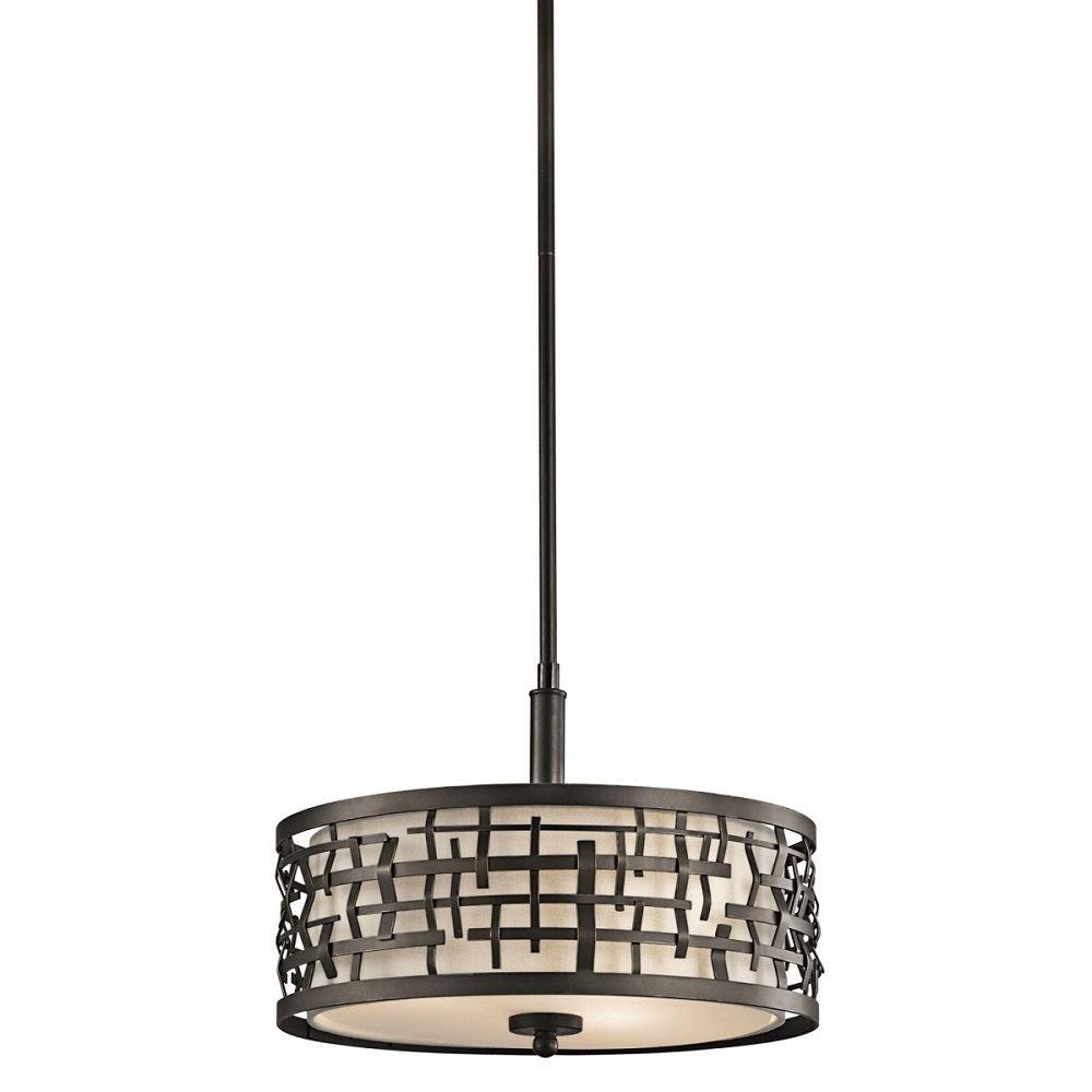 Image of KL/LOOM/P/B Loom 3 Light Olde Bronze Duo Mount Pendant with Diffuser