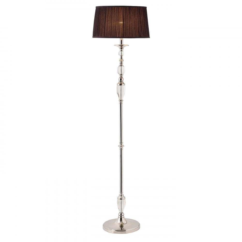 Image of Interiors 1900 70386 Polina Nickel Floor Lamp With Black Shade In Polished Nickel
