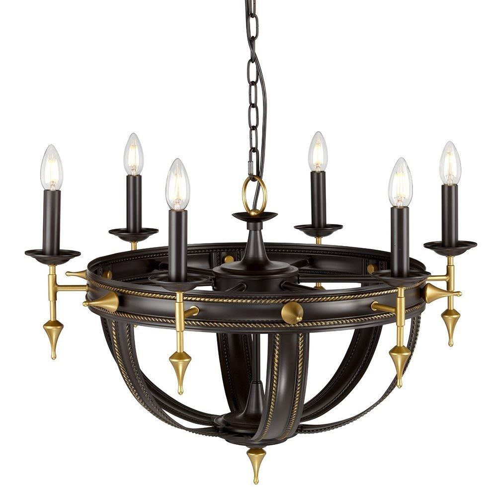 Image of Elstead REGAL6 Regal 6 Light Chandelier Light In Oil Rubbed Bronze/Gold