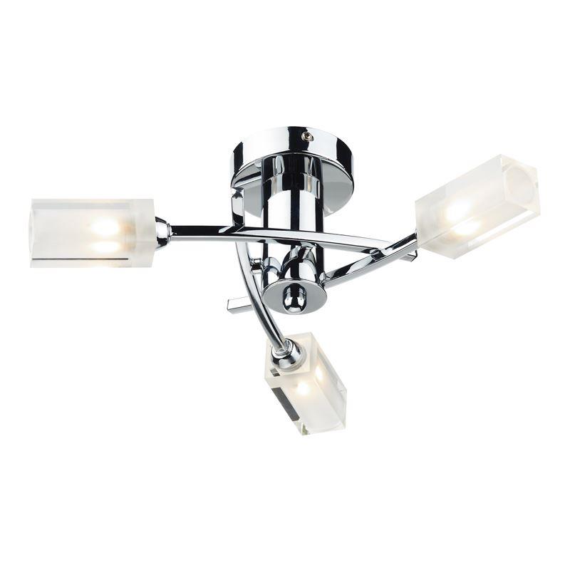 Dar MOR0350 Morgan 3 Light Chrome Semi Flush Fitting