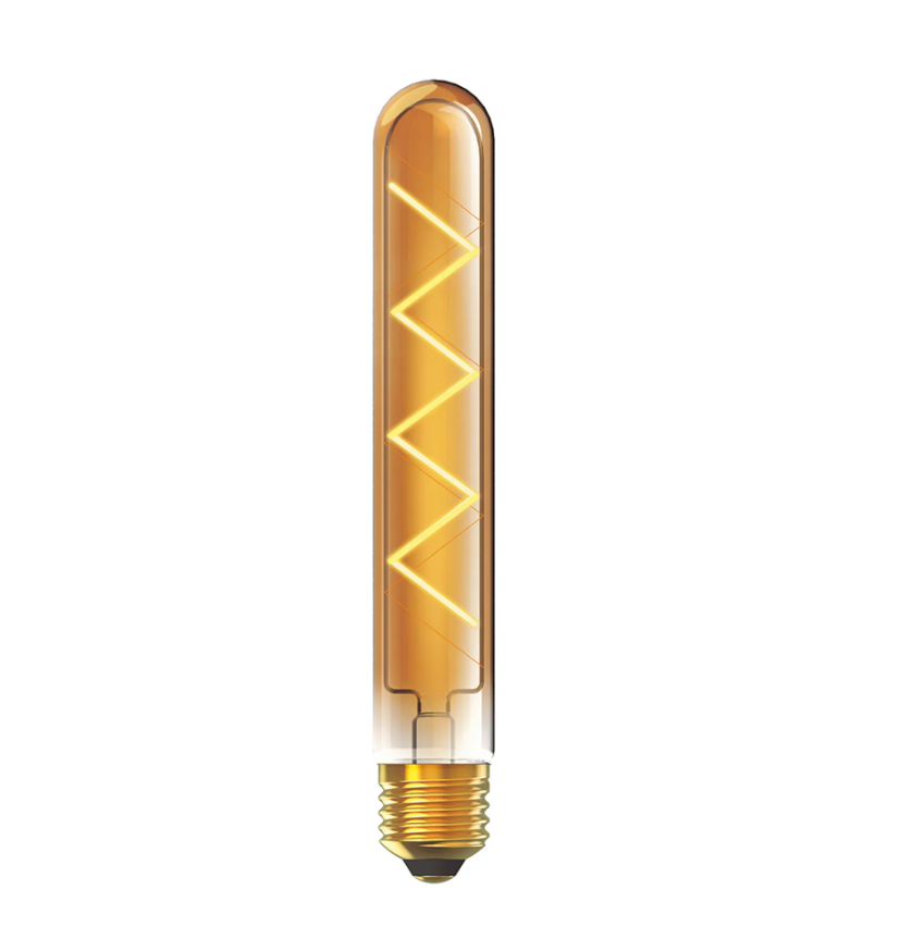 Vintage Dimmable 4 Watt ES LED Tube Lamp 300 Lumens Extra Warm White - Gold Glass