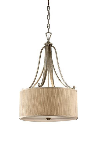 Image of FE/ABBEY/P Abbey 3 Light Silver Sand Finish Ceiling Pendant