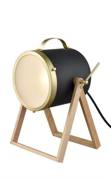 T513 One Light Floor/Table Light In Textured Black And Satin Brass