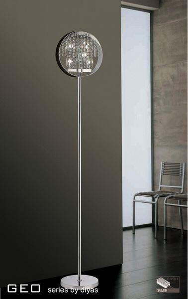 IL30235 6 Light Chrome And Crystal Floor Lamp