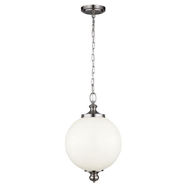 FE/PARKMAN PL BS Parkman 1 Light Brushed Steel Large Ceiling Pendant