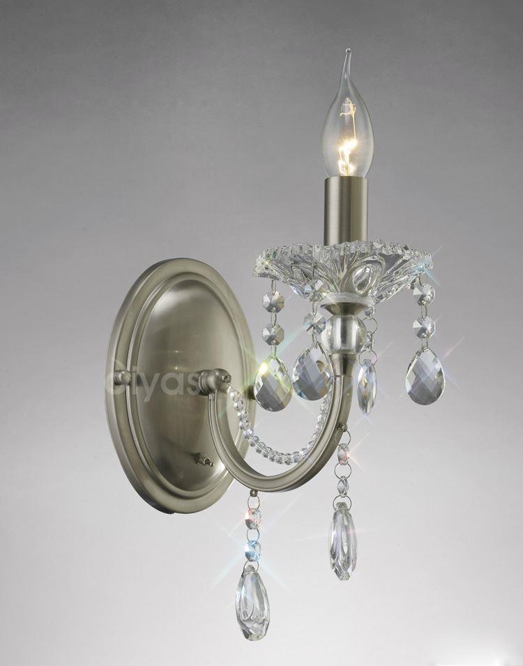 Diyas IL32081 Leana Single Wall Light in Satin Nickel