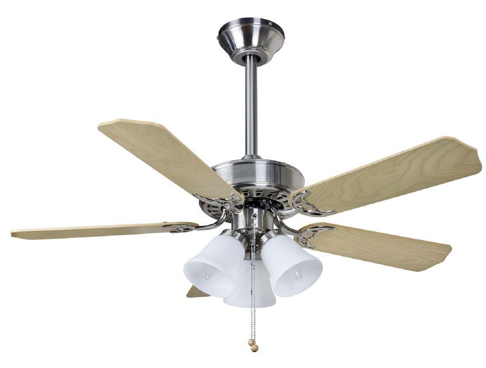Fantasia 114239 Belaire Ceiling Fan In Brushed Nickel With 42 Inch Maple And Oak Blades And Lights