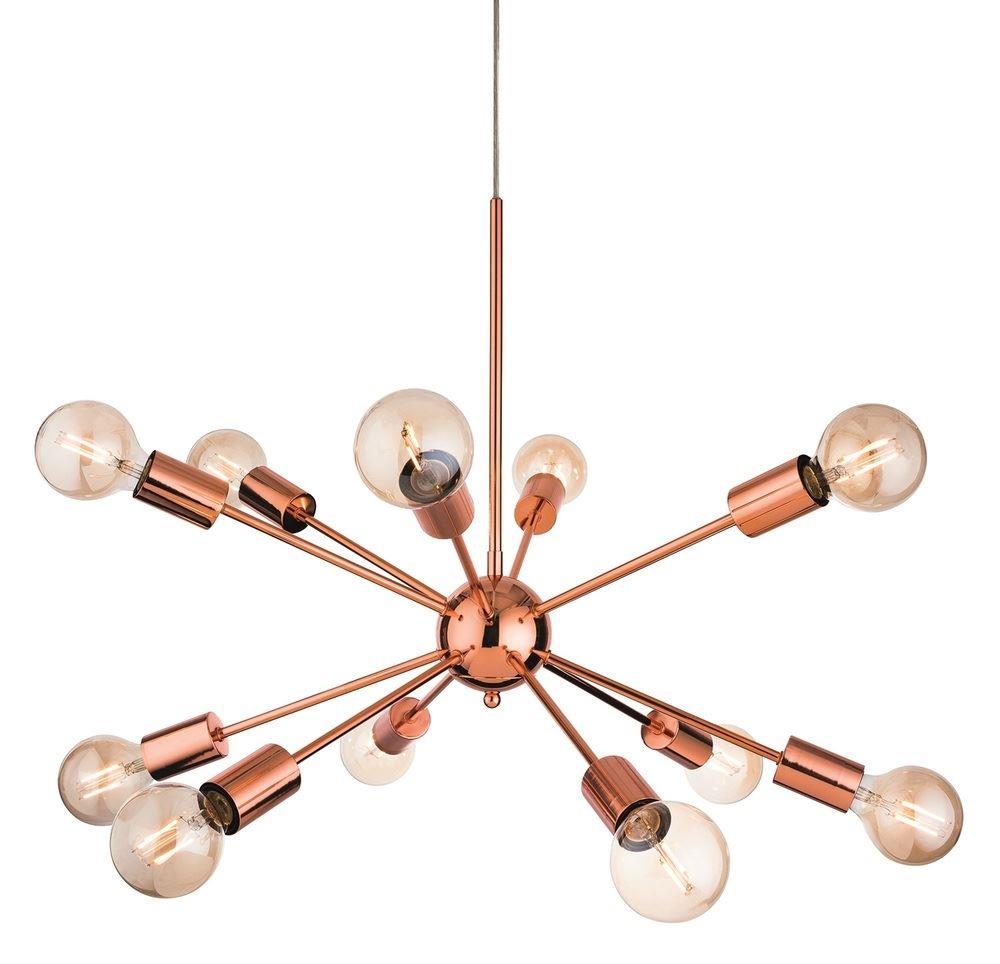 Firstlight 3711CP Alfa 12 Light Ceiling Pendant Light In Copper