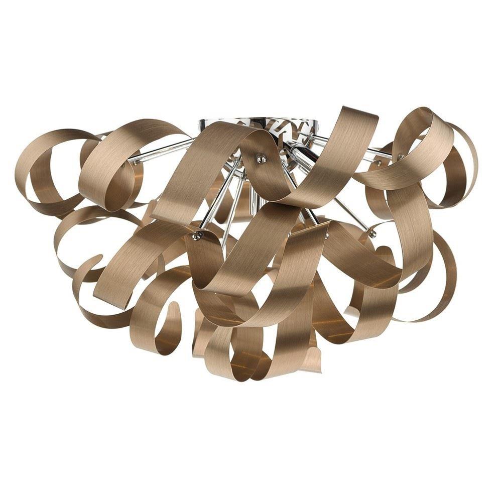 Dar RAW0564 Rawley 5 Light Brushed Satin Copper Ceiling Light Fitting
