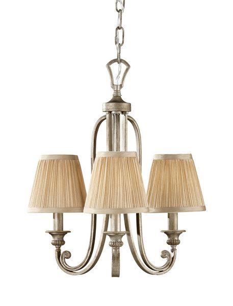 Image of FE/ABBEY3 Abbey 3 Light Silver Sand Finish Mini Chandelier