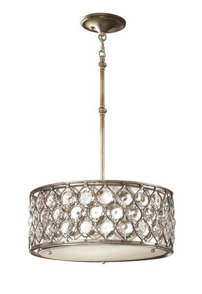 FE/LUCIA/B Lucia 3 Light Burnished Silver Ceiling Pendant