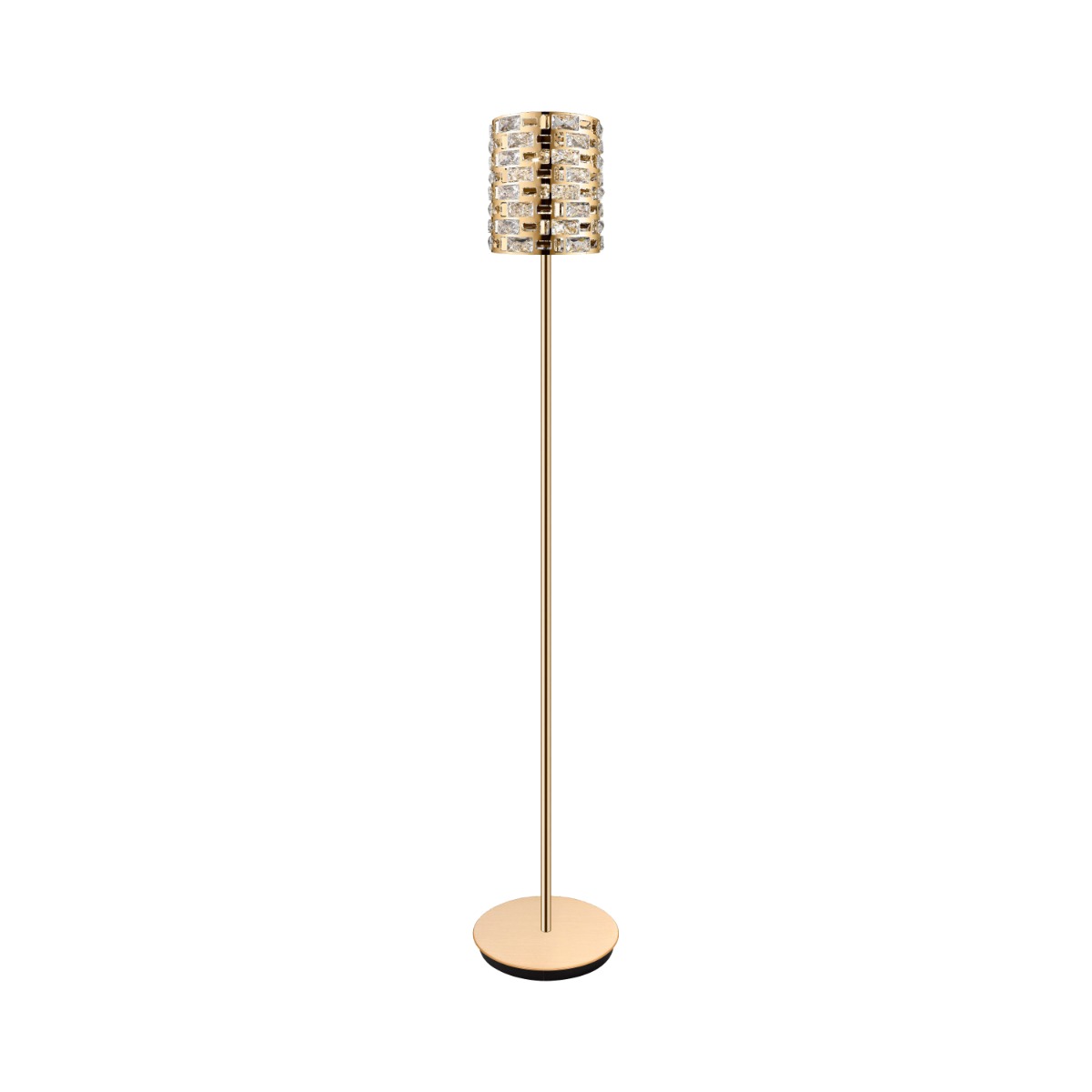 Impex Lola 3 Light Crystal Floor Lamp In Matt Gold Finish