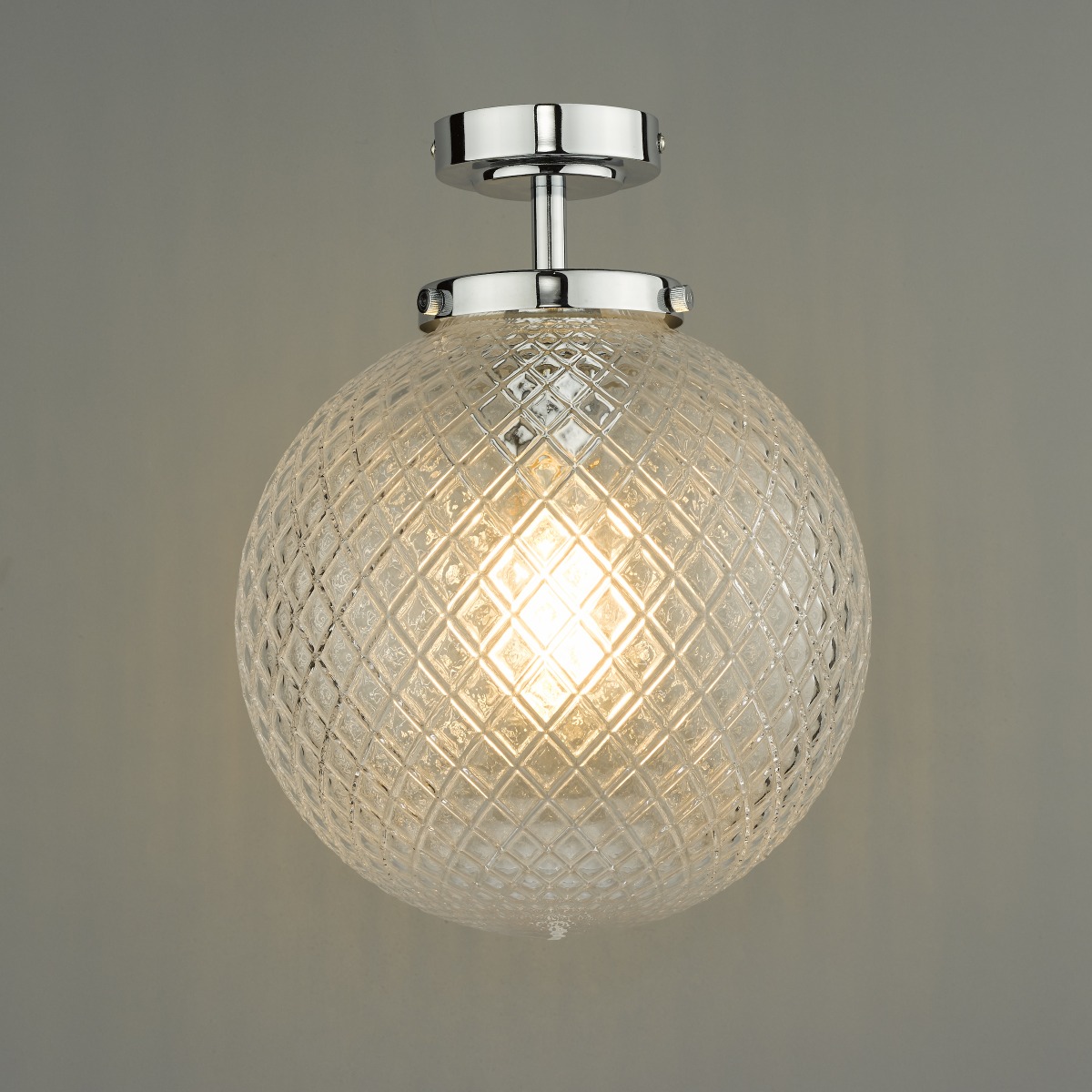 Dar Wayne Semi Flush Ceiling Light In Polished Chrome Finish