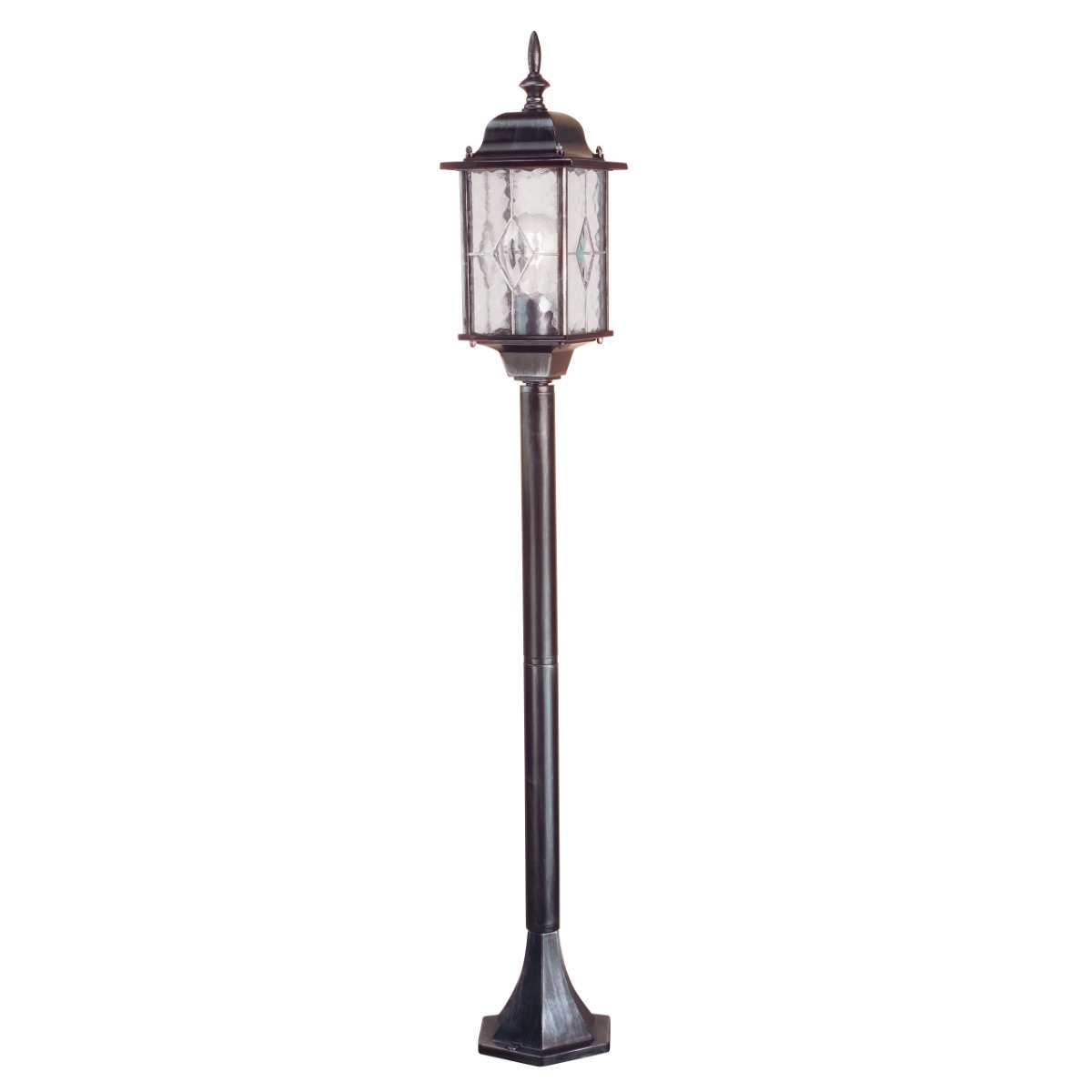 Elstead WX4 Wexford black/silver exterior pillar lantern, IP43