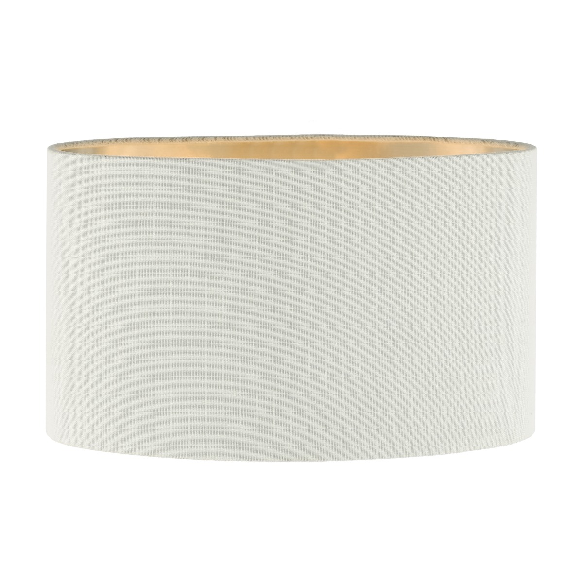 Dar Lighting Wyatt Ivory Linen Drum Shade With Metallic Lining 31 cm